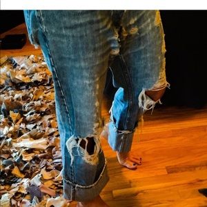 Helmut Lang Distressed Boyfriend jeans